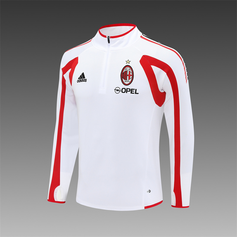 Retro 05/06 AC Milan White Half Zipper Jacket