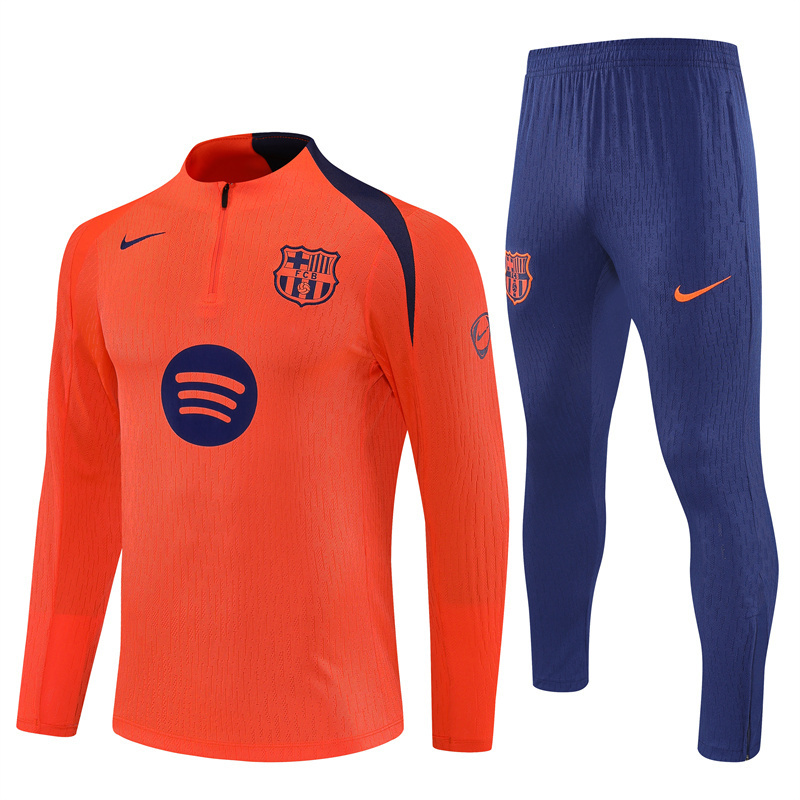 Player Version 25/26 Barcelona Orange T90 Half Zipper Jacket+Long Pants