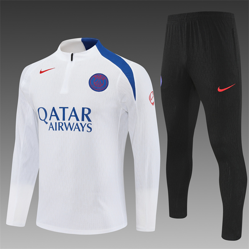 Player Version 25/26 Paris White T90 Half Zipper Jacket+Long Pants