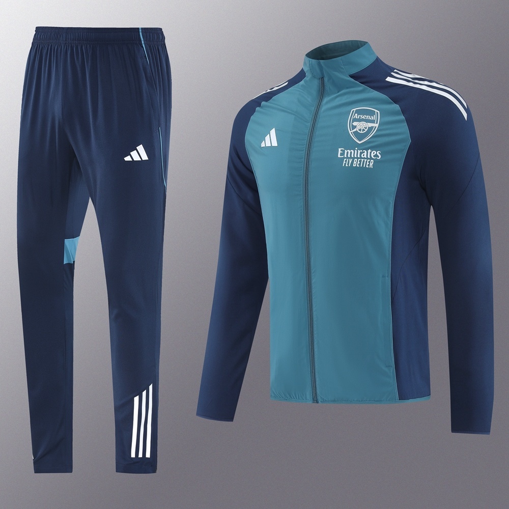 25/26 Arsenal Blue Full Zipper Jacket+Long Pants S-3XL