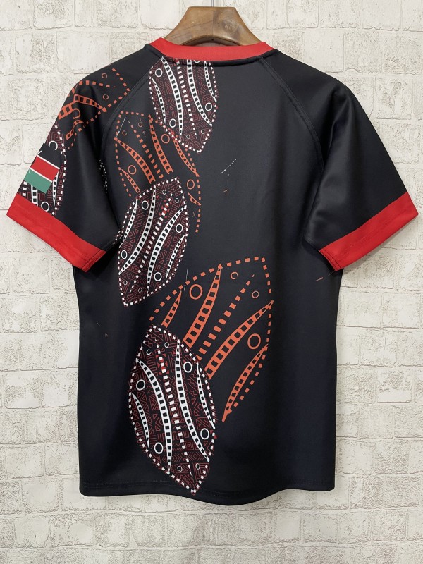 2026 Kenya Black with Red and Orange Tribal Dot Patterns Jersey