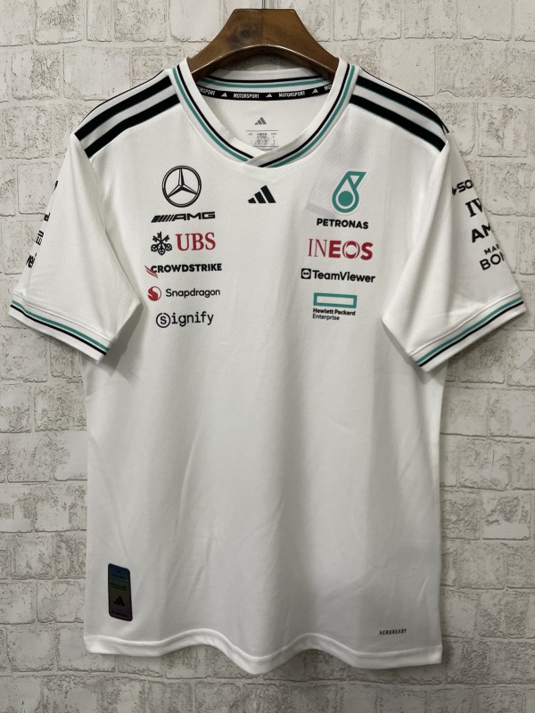 2026 F1 Mercedes-AMG Petronas F1 Team White with Teal and Black Trim Jersey