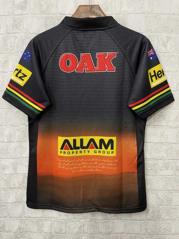 25/26 Penrith Panthers Black with ANZAC Commemoration Design Jersey