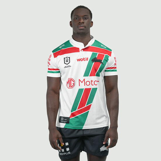 25/26 South Sydney Rabbitohs White with Red and Green Chevron Jersey