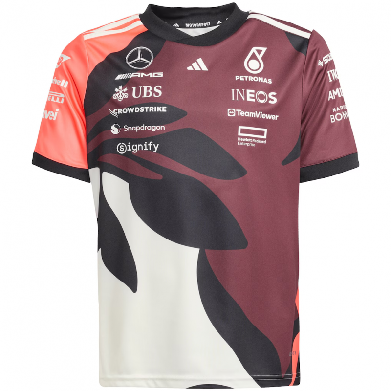 25/26 F1 Mercedes-AMG Petronas Burgundy with Black Floral Pattern Special Edition Jersey