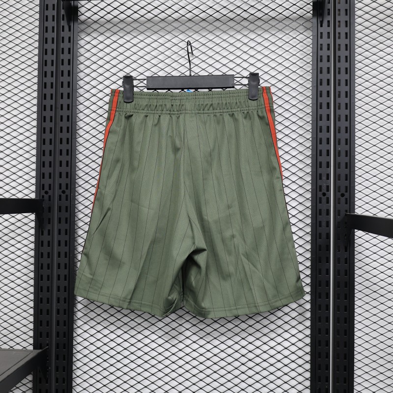 Player Version 25/26 Bayern Munich Olive Green with Orange Side Stripes Shorts