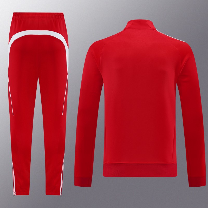 25/26 Bayern Munich Red Full Zipper Jacket+Long Pants