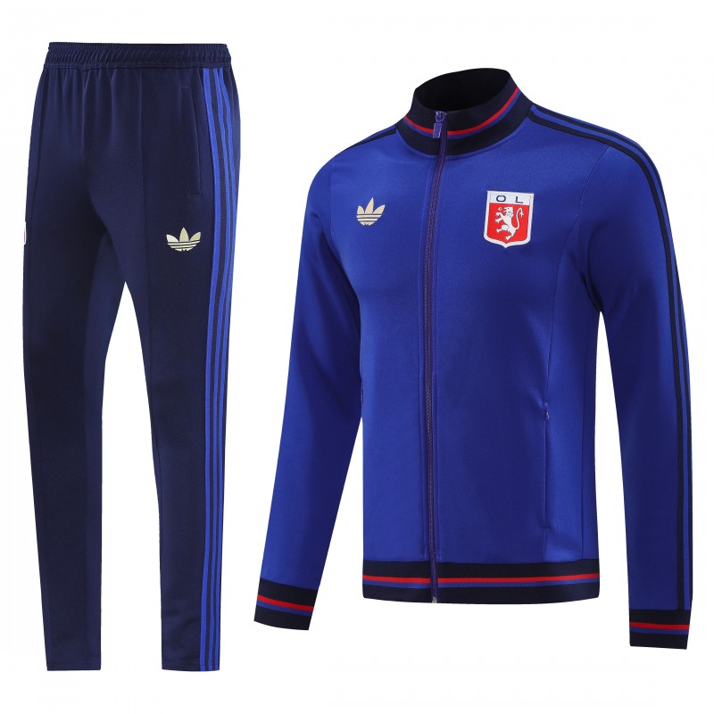 25/26 Olympique lyonnais/Lyon Blue Full Zipper Jacket+Long Pants