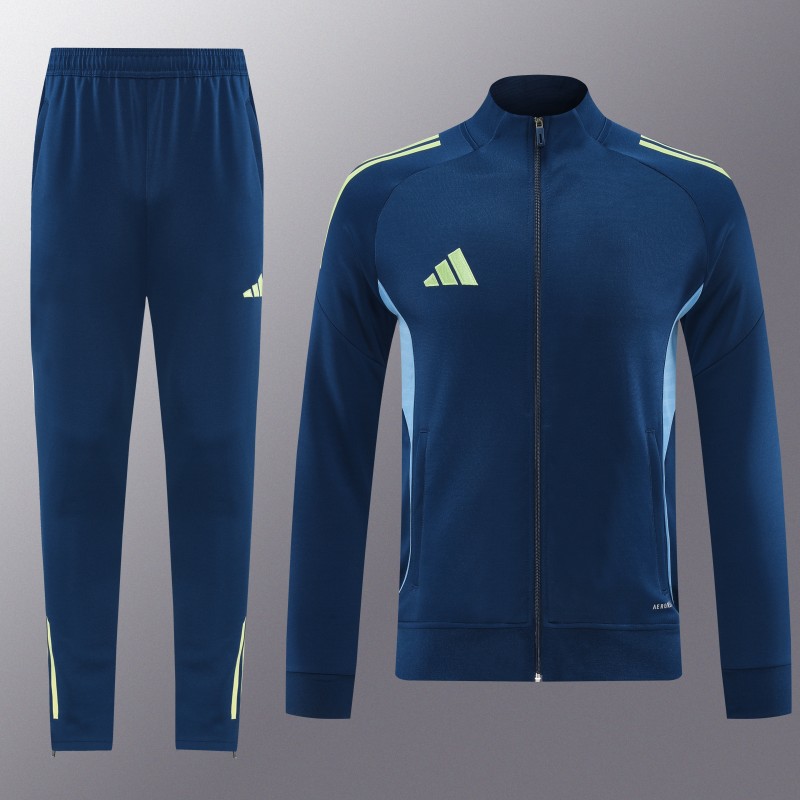 2025 Adidas Azure Blue Full Zipper Jacket+Long Pants