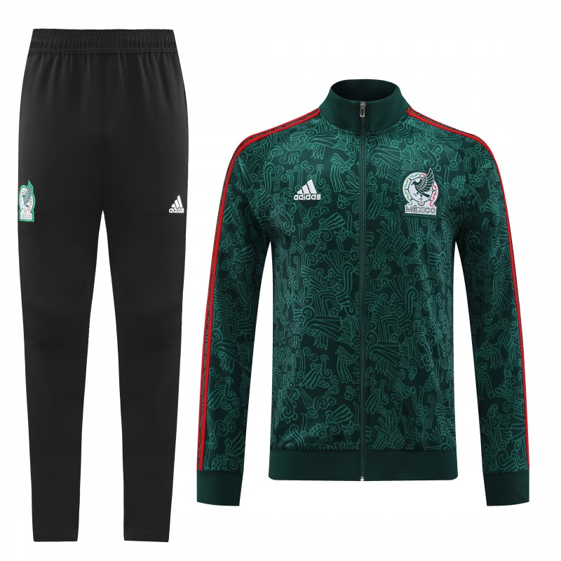 2025 Mexico Green Full Zipper Jacket+Long Pants