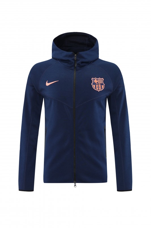 25/26 Barcelona 01 Royal Blue Hoodie Full Zipper Jacket+Long Pants
