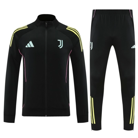 25/26 Juventus Black FULL Zipper Jacket Tracksuit +Long Pants
