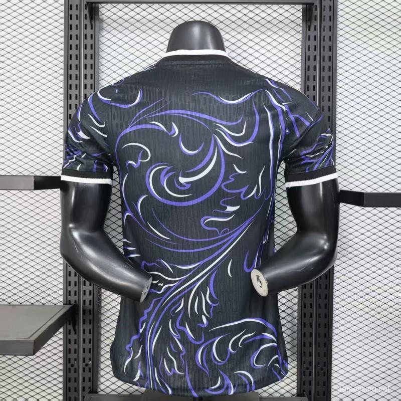 Player Version 2026 Argentina Third Black with Artistic Swirl Pattern Jersey