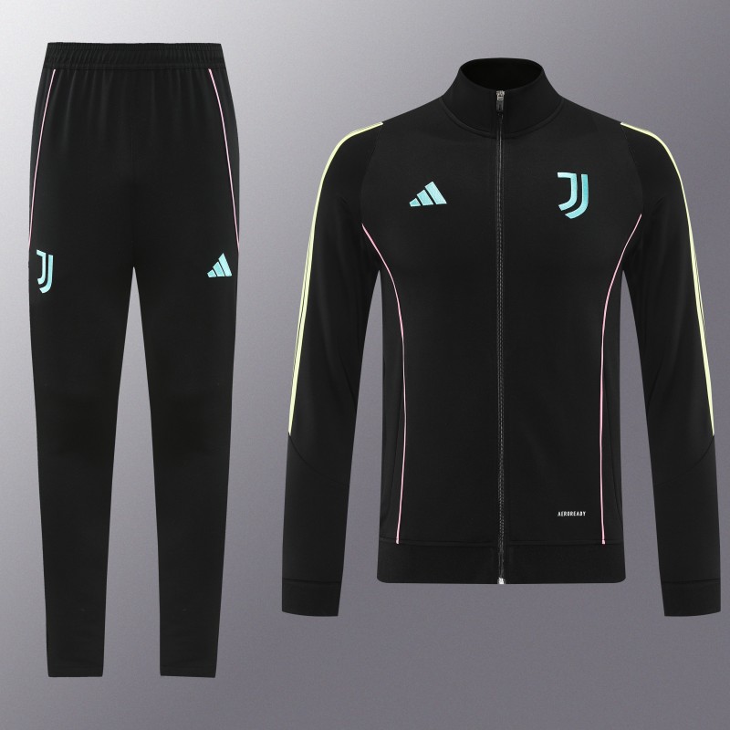 25/26  Juventus Black  Full zipper Jacket Tracksuit+ long pants