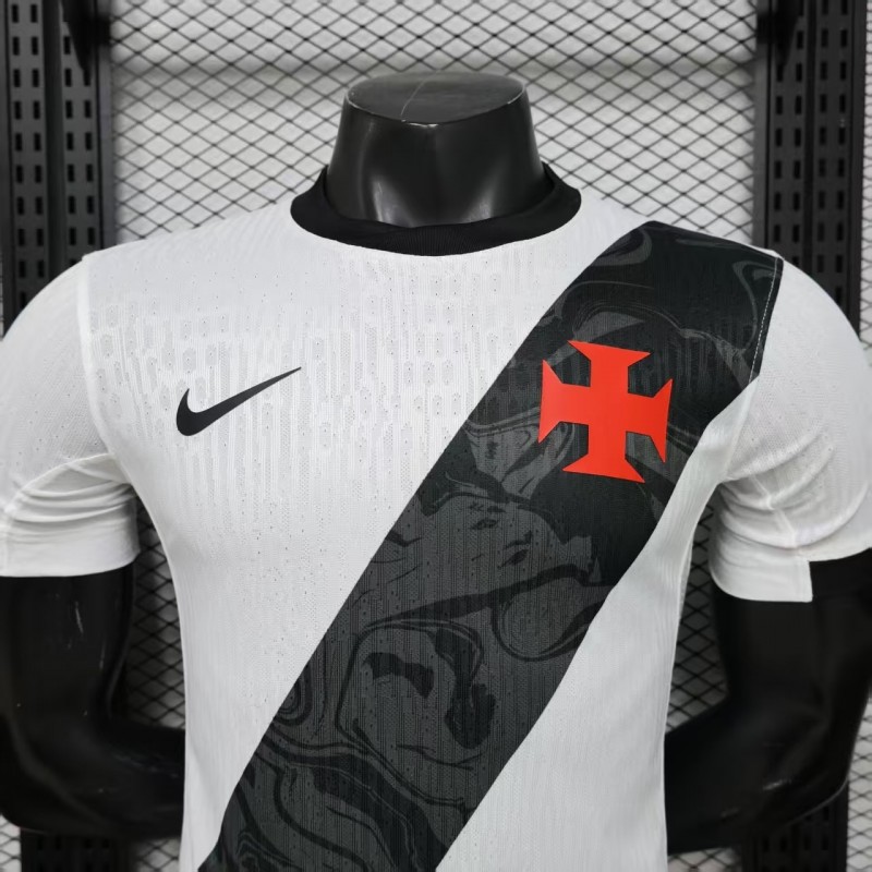 Player Version 26/27 Vasco da Gama Away White with Black Diagonal Sash Jersey