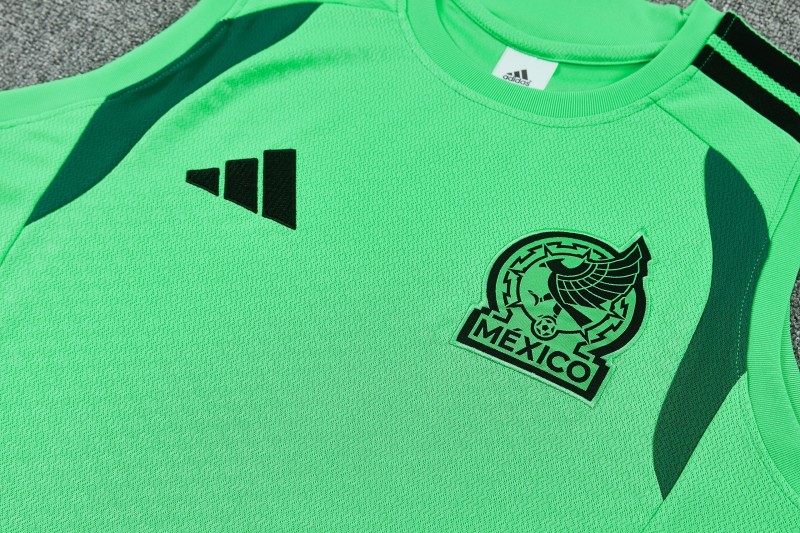 26/27  Mexico Green Sleeveless Training Vest + Black Shorts Set