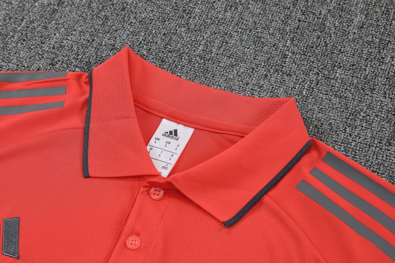 26/27  Bayern Munich Red Polo Training Shirt +Grey  Long Pants Tracksuit