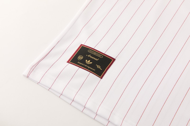 26/27 Arsenal  White Pinstripe Short Sleeve+Soccer Shorts