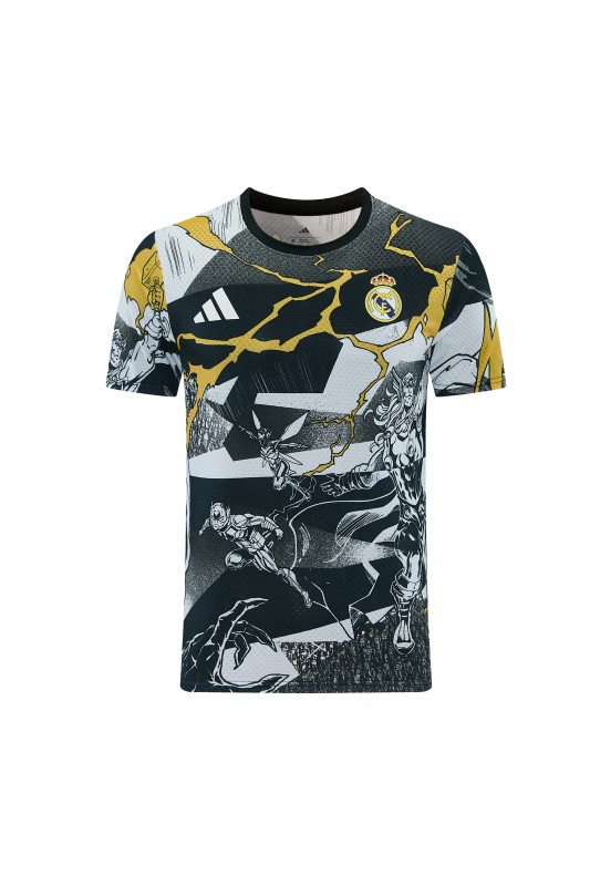 26/27  Real Madrid Black x Marvel  Short Sleeve+Soccer Shorts