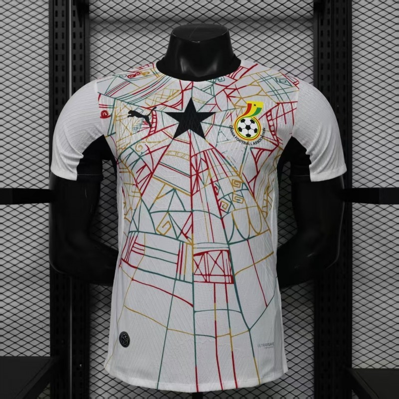 Player Version 2026 Ghana White with Multicolor Pattern Special Edition Jersey