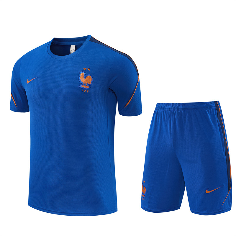 2026 France Blue & Orange Short Sleeve+Soccer Shorts