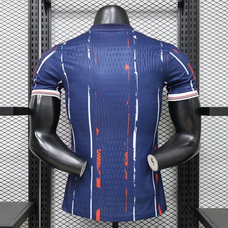 Player Version 25/26 Paris Saint-Germain Navy Blue with Orange Brushstroke Home Jersey