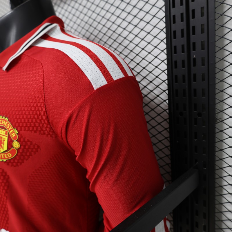 Player Version 26/27 Manchester United Red Polo Collar  Long Sleeve Jersey