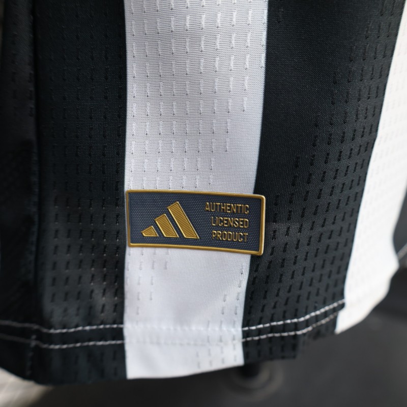 Player Version 26/27 Juventus Black & White Stripe Gold Detail Home Jersey