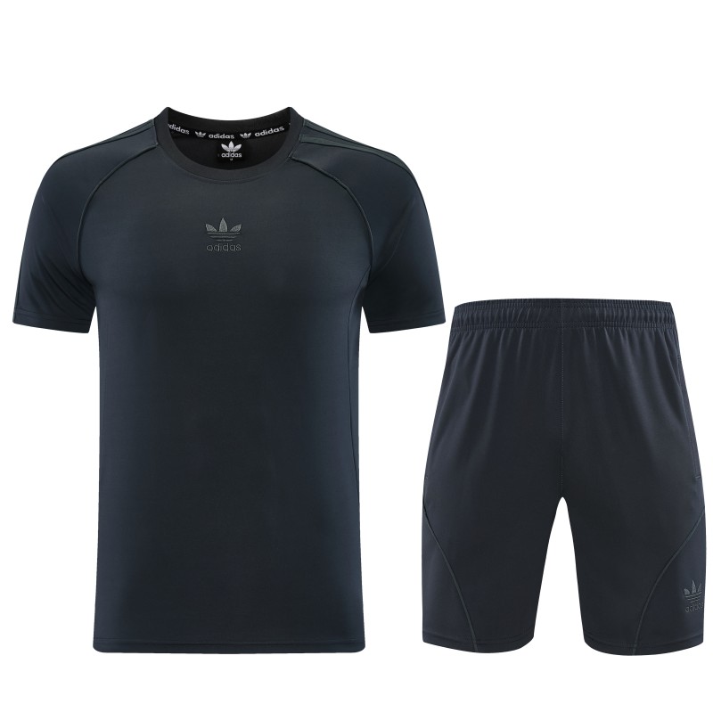 26/27 Adidas AD15 Dark Grey Short Sleeve+Soccer Shorts