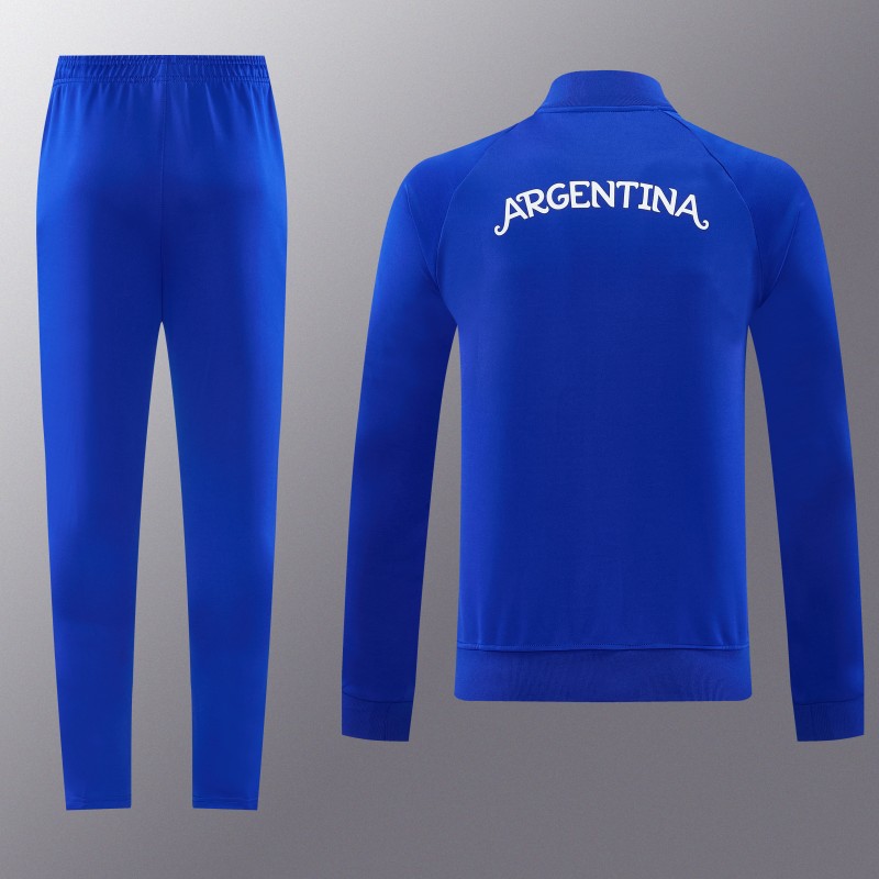 26/27 Argentina Colorful Blue Full Zipper Jacket + Long Pants