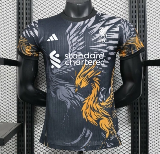 Player Version 25/26 Liverpool Dark Grey with Golden Phoenix Pattern Jersey