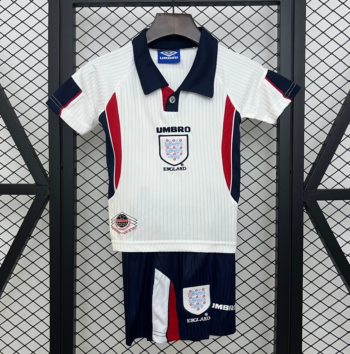 Retro 1998 Kids England Home Size 16-28 Jersey