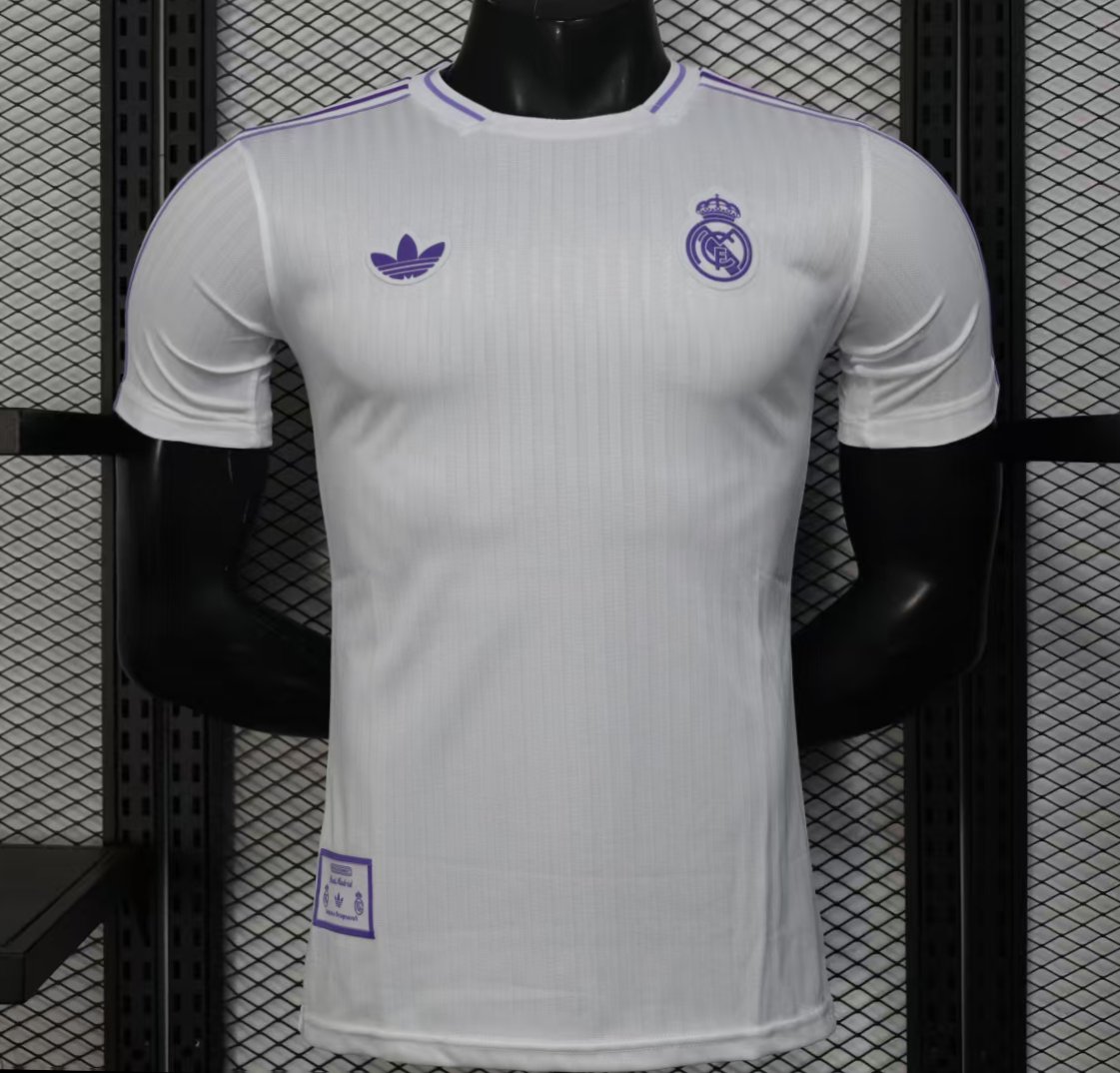 Player Version 25/26 Real Madrid White with Purple Trim Jersey