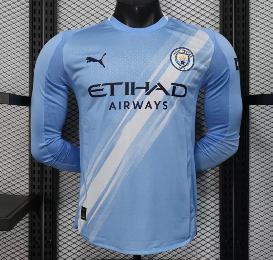 Player Version 25/26 Manchester City Home Long Sleeve Jersey