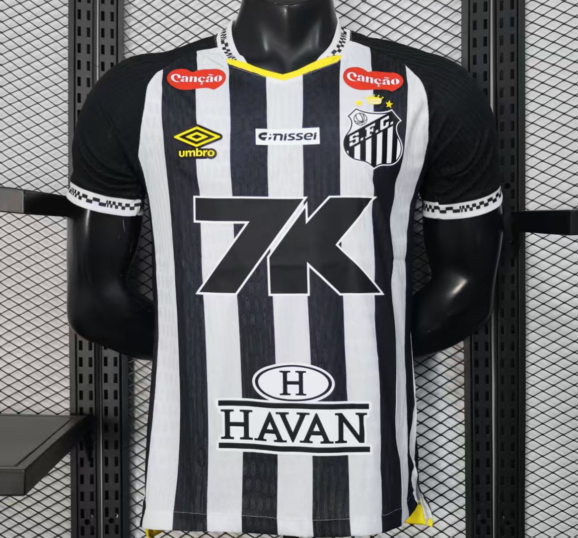 Player Version 25/26 Santos Away Jersey With Full Sponsors