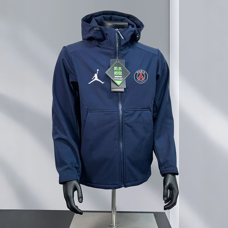 25/26 PSG White/Navy/Black/Olive Green Jordan Hooded Jacket