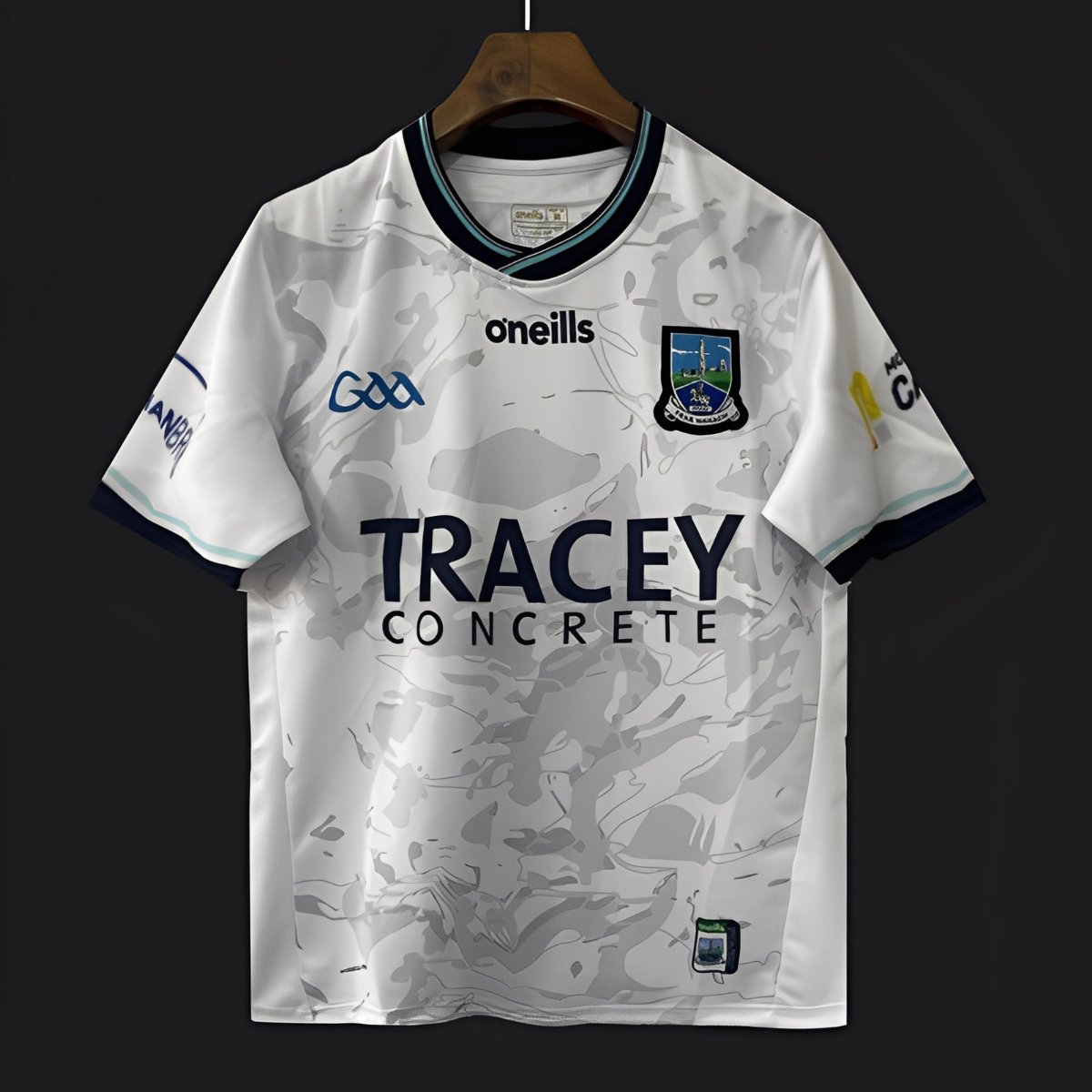2026 Fermanagh GAA White with Grey Camouflage Pattern Jersey
