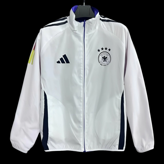 2026 Germany White Full Zipper Windbreaker