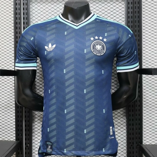 Player Version 2026 Germany  Navy Blue with Zigzag Pattern Away Jersey