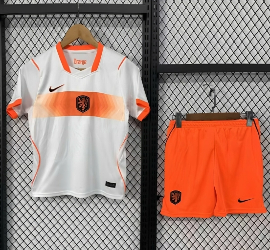 2026 Kids Netherlands Away White Jersey