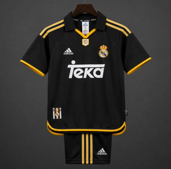 Retro Kids 99/01 Real Madrid Away Black Jersey