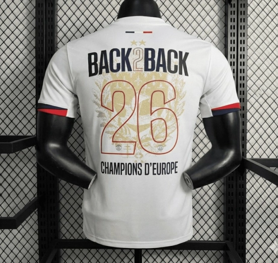 Player Version 2 Star 25/26 PSG Away Jersey With Champions of Europe 2026 Printing