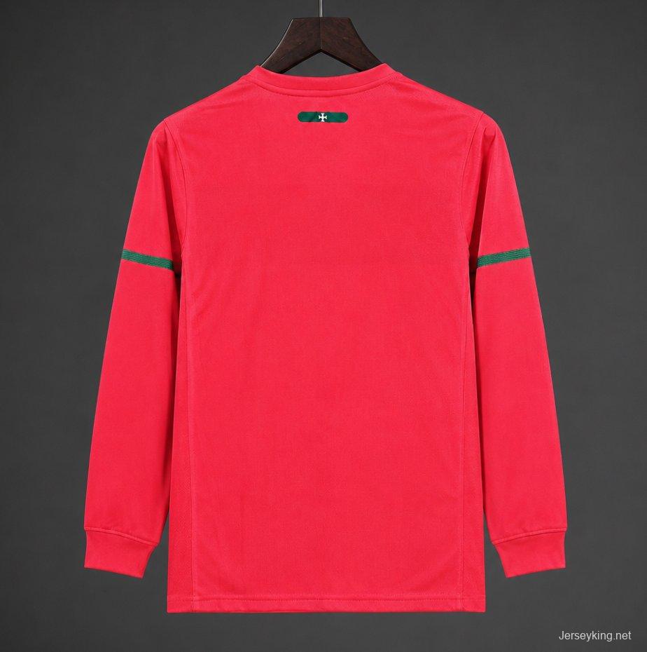 Retro  2010 Portugal Home Long Sleeve Jersey