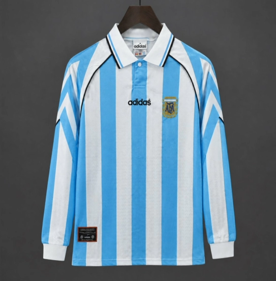 Retro 1997 Argentina Home Long Sleeve Jersey